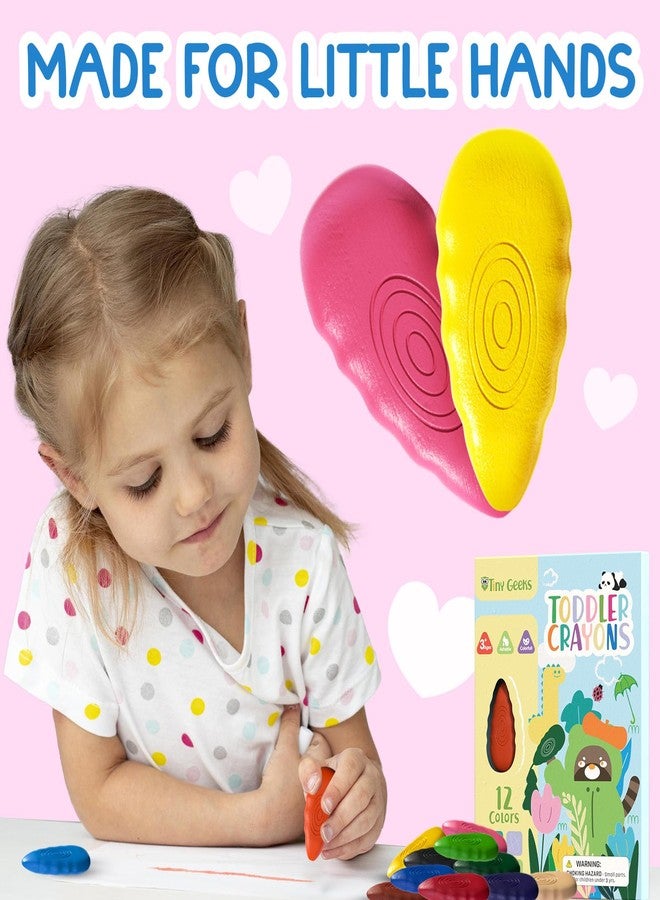 TinyGeeks 12 Water Drop Crayons - Non Toxic Crayons for Toddlers - Washable, Easy To Hold - For Toddlers, Kids Ages 3-8 - Ergonomic Shape - Image 2